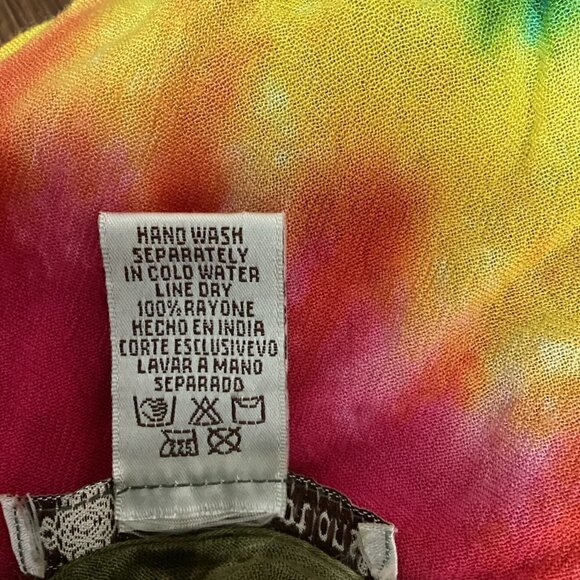 Cute Options Tie Dye Embroidered Sleeveless Midi Dress Free-Size 86H - Picture 8 of 8